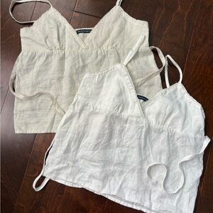 White and Cream Linen Edith Tops